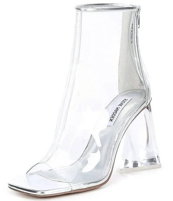 Clear Transparent Ankle Boot with Block Heel for Women | Image