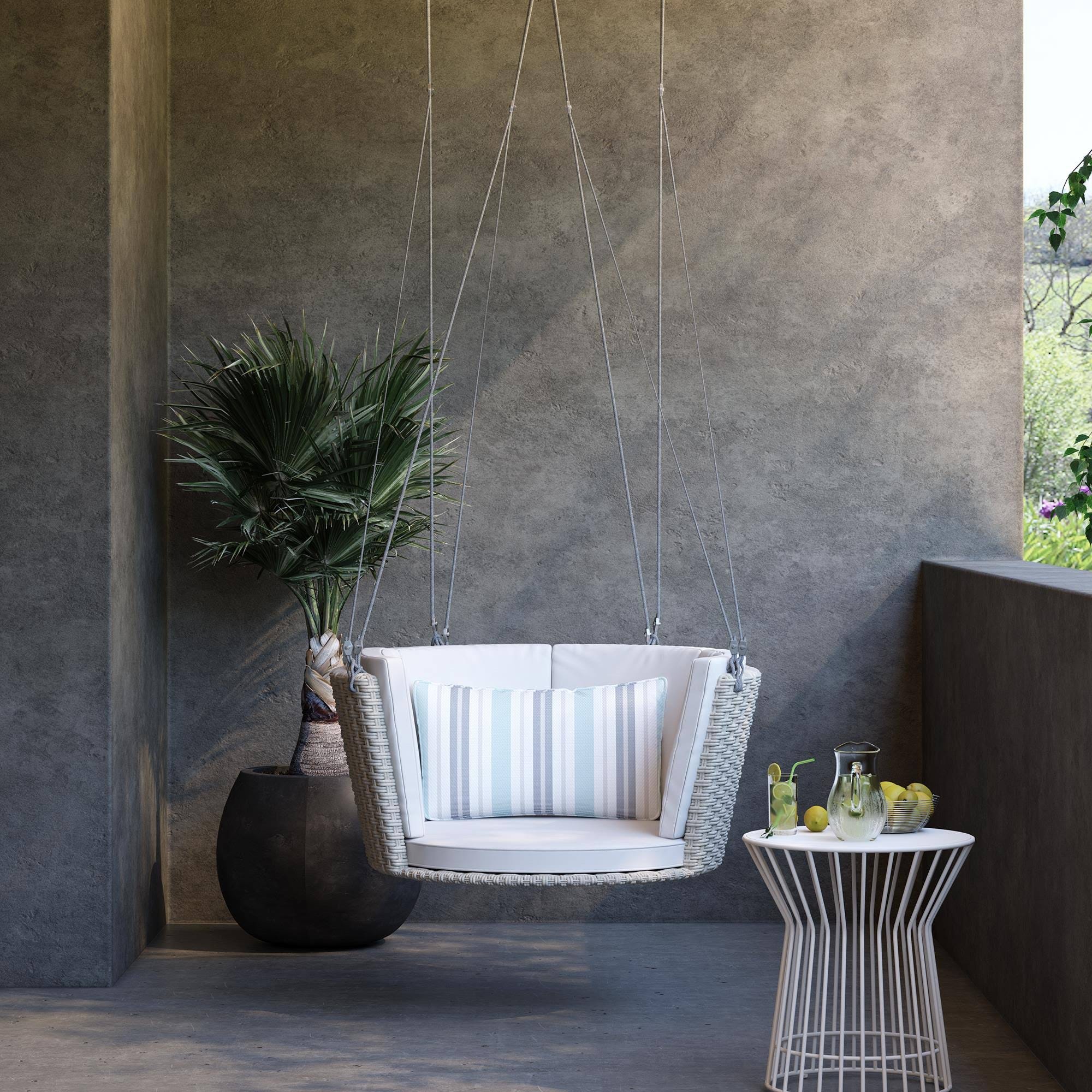 Poolside Gossip Collection Sally Grey Patio Hanging Swing | Image