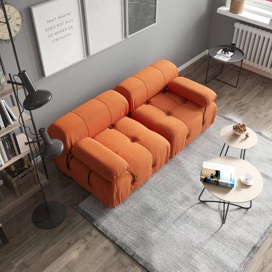 magic-home-modern-loveseat-couch-teddy-sectional-sofa-orange-1