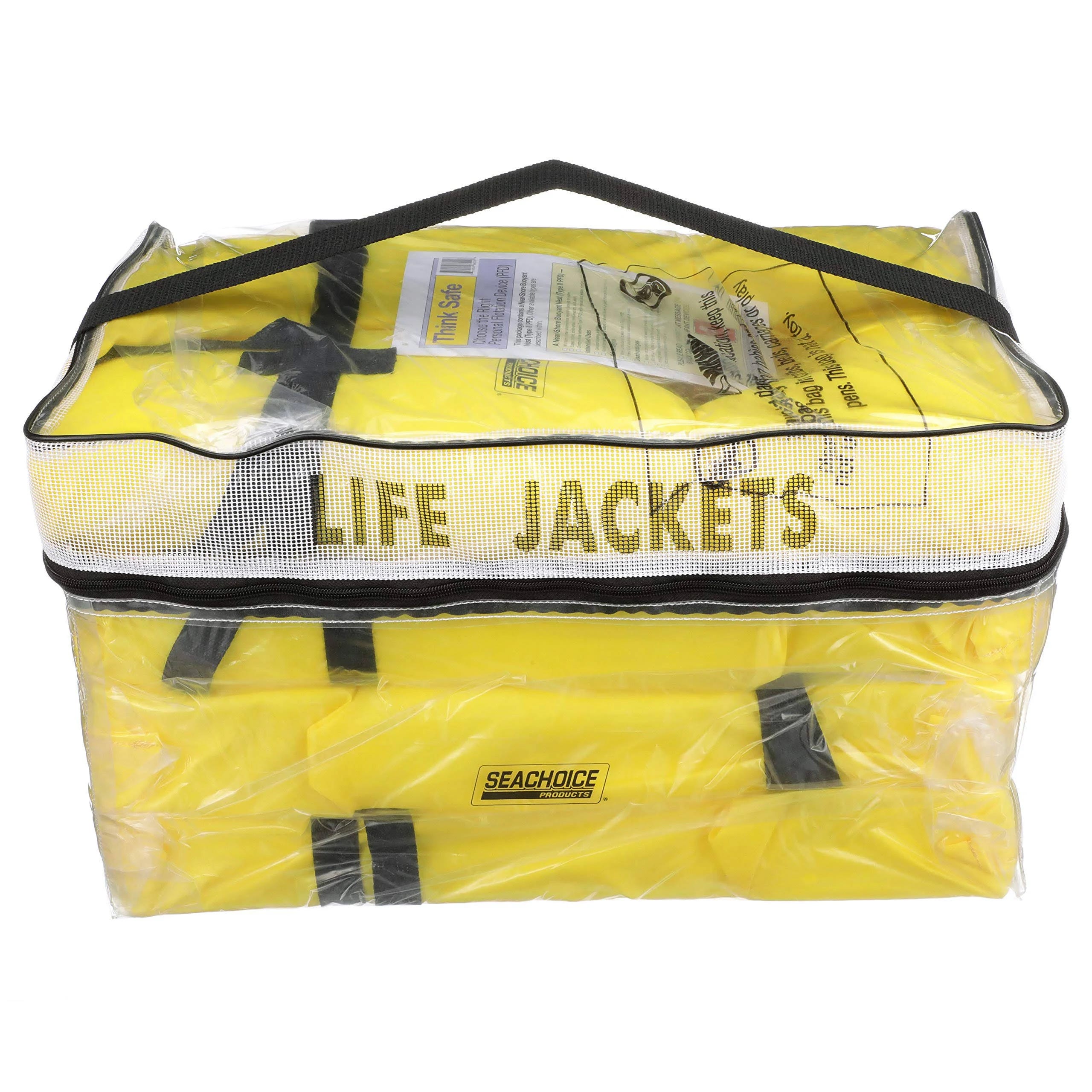 Coast Guard Approved Type II Life Vests (4-Pack with Yellow Carry Bag) | Image