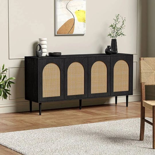 63-inch-4-doors-sideboard-buffet-cabinet-rattan-accent-cabinet-storage-cabinet-1