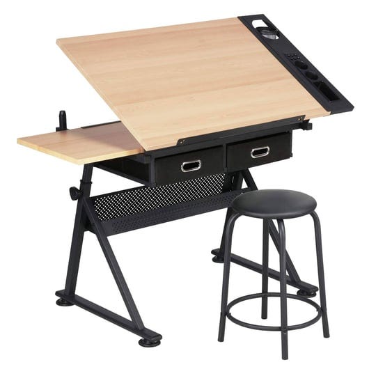 yaheetech-height-adjustable-drafting-table-drawing-table-artist-desk-tilting-tabletop-art-craft-desk-1