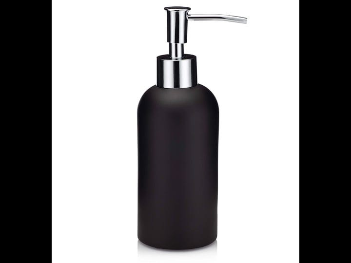 essentrahome-matte-black-soap-dispenser-with-chrome-metal-pump-for-bathroom-bedroom-or-kitchen-also--1