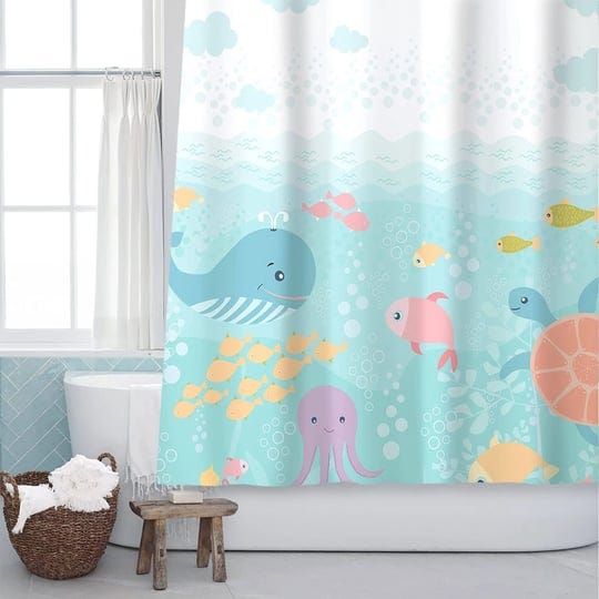 sunlit-lovely-cartoon-baby-shower-curtain-sea-creatures-light-blue-fabric-shower-curtain-for-kids-wh-1