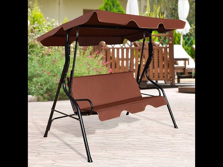clihome-3-person-brown-steel-outdoor-swing-1