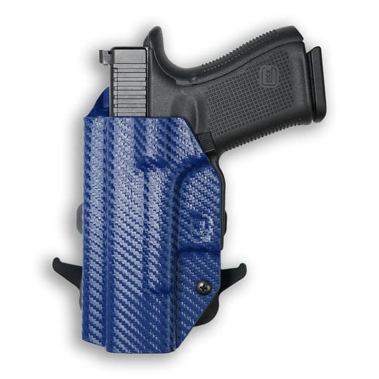 1911-3-25-defender-45acp-no-rail-only-owb-holster-blue-carbon-fiber-left-1