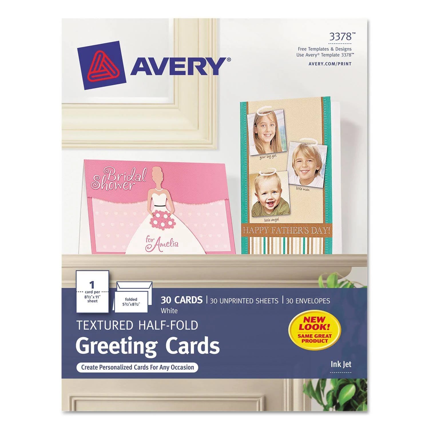 Avery Premium Quality Textured Blank Greeting Cards (30 Pcs) | Image