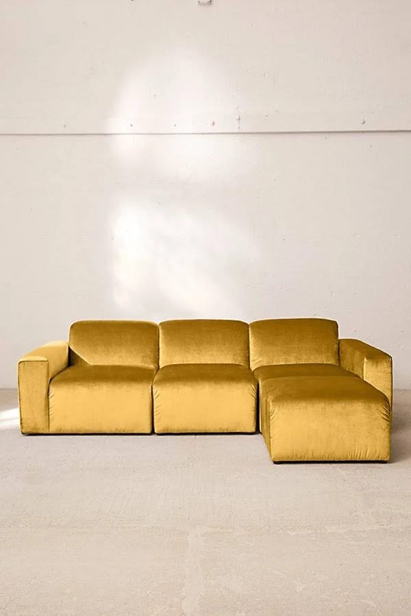 Gold Luxe Velvet Sofa Modules for Versatile Seating Options | Image