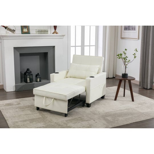 convertible-chair-3-in-1-pull-out-sleeper-chair-beds-with-usb-ports-white-leather-1