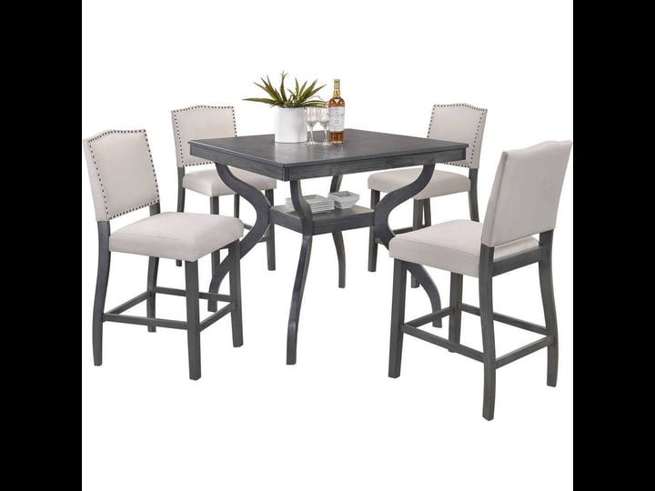 best-quality-furniture-light-grey-5-piece-counter-height-dining-set-1