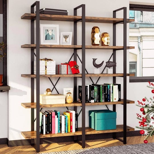 ironck-industrial-bookshelf-and-bookcase-double-wide-5-tier-large-open-shelves-wood-and-metal-booksh-1