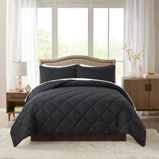 jml-queen-size-comforter-set-3-piece-480gsm-creased-texture-square-design-black-1