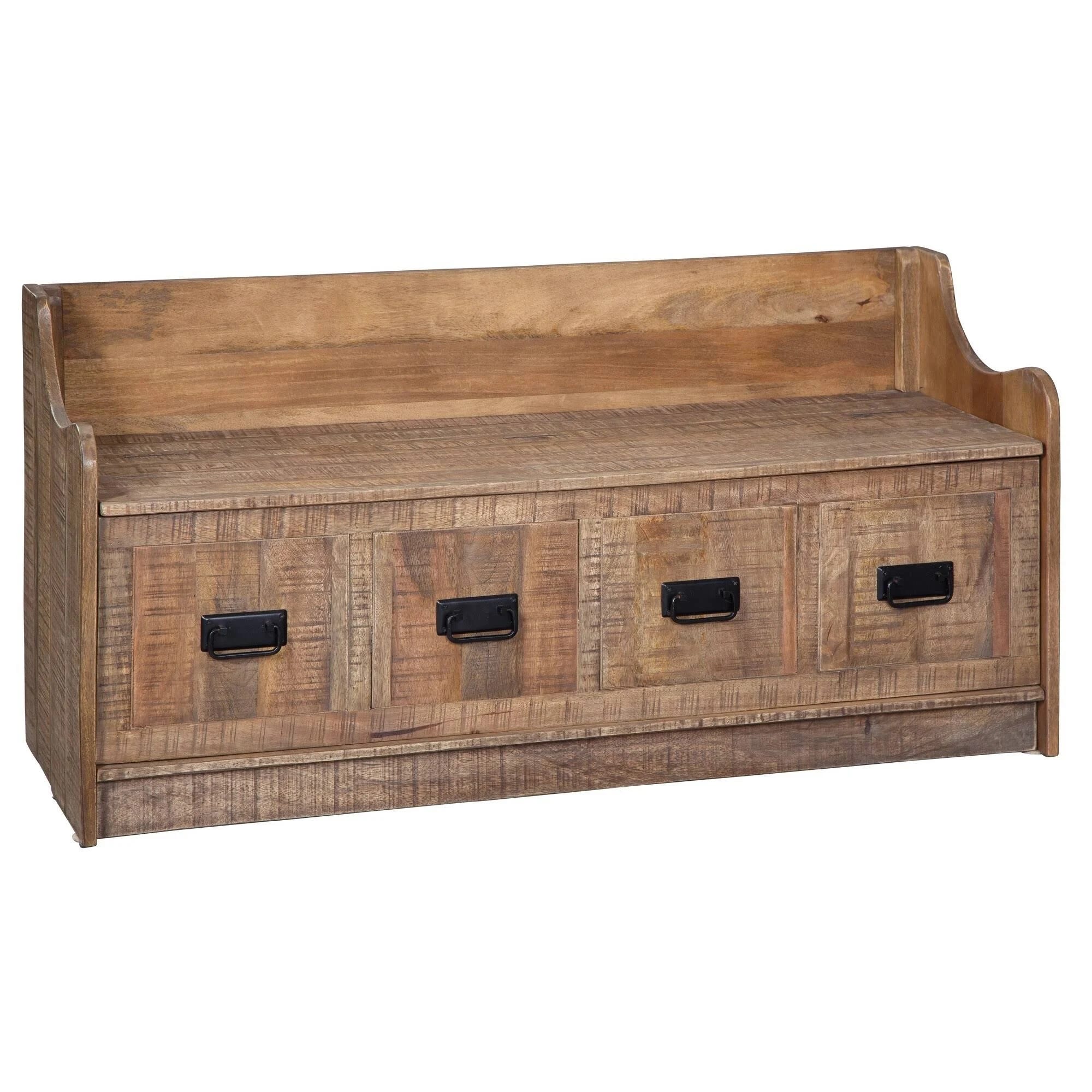 Multifunctional Rustic Raised Storage Bench | Image