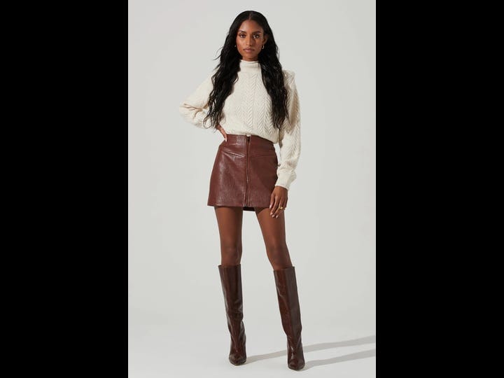 astr-the-label-tracy-faux-leather-front-zip-skirt-size-xl-brown-1
