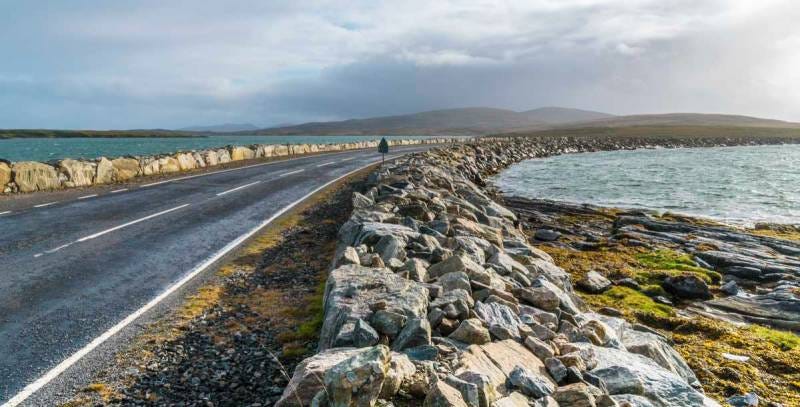 driving through the sea via a cool causeway