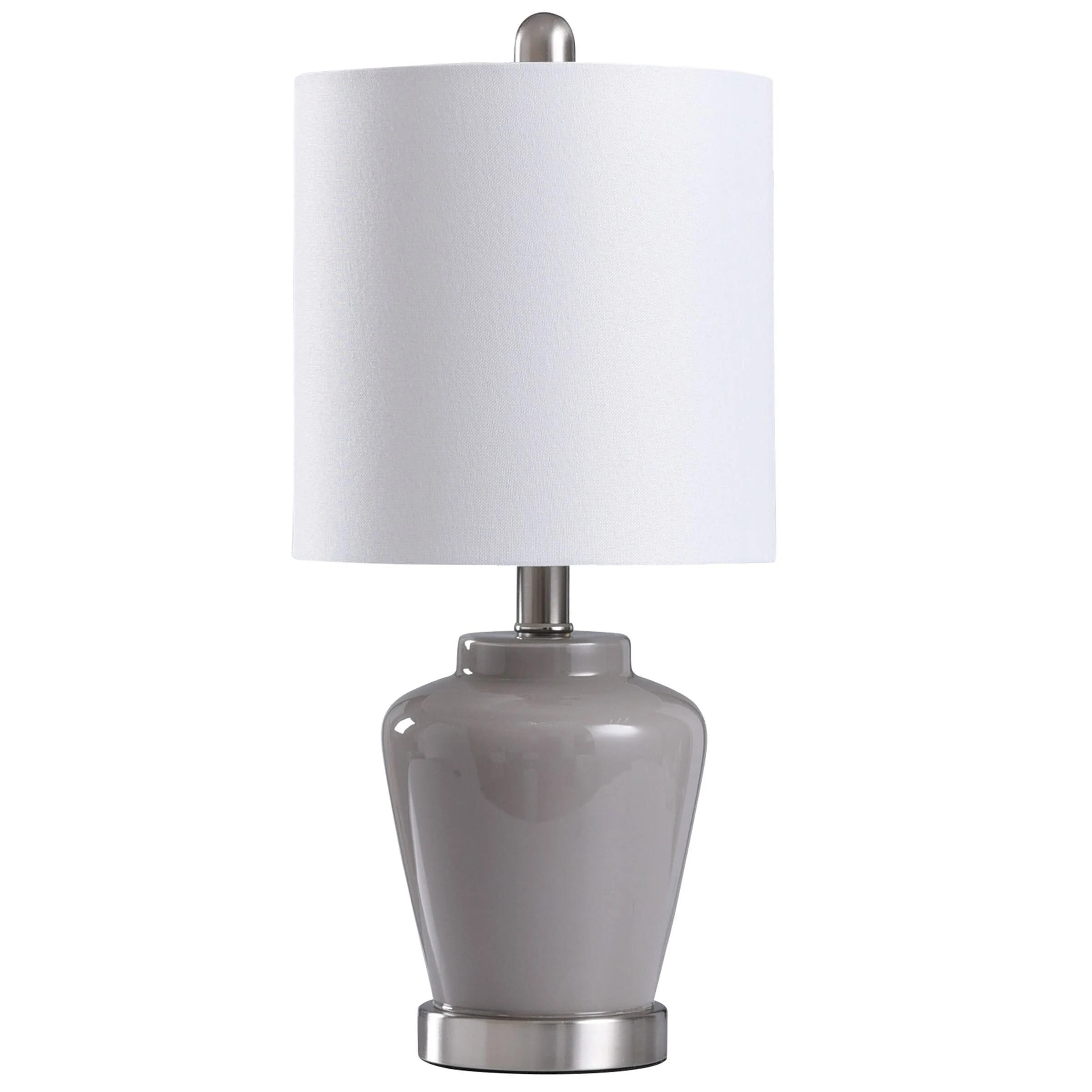 Stylish Gray Glass Accent Table Lamp | Image