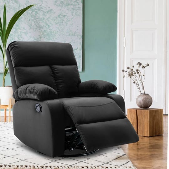 yingj-high-quality-recliner-with-thick-armrests-comfortable-cat-scratch-leather-recliner-black-1