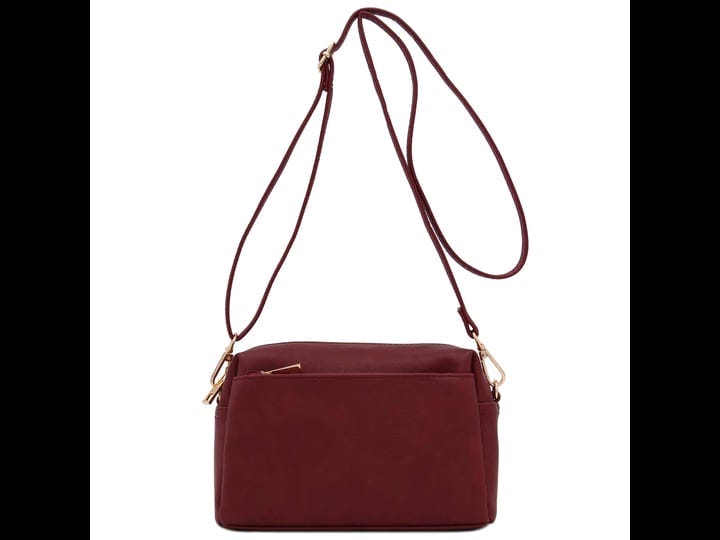 fashionpuzzle-triple-zip-small-crossbody-bag-burgundy-1
