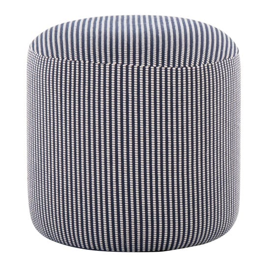 lumisource-round-blue-white-fabric-knitted-pouf-1