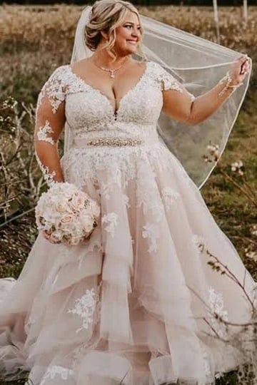 june-bridals-plus-size-long-sleeve-wedding-dress-for-chubby-arms-elegant-v-neck-boho-lace-a-line-cou-1