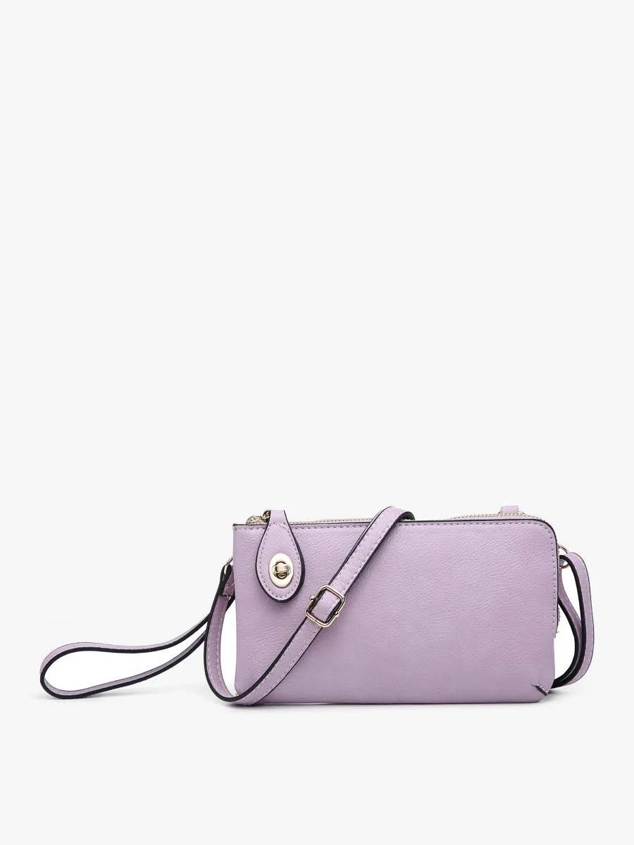 Vegan Lavender Crossbody/Wristlet Bag with Twist Lock Closure | Image