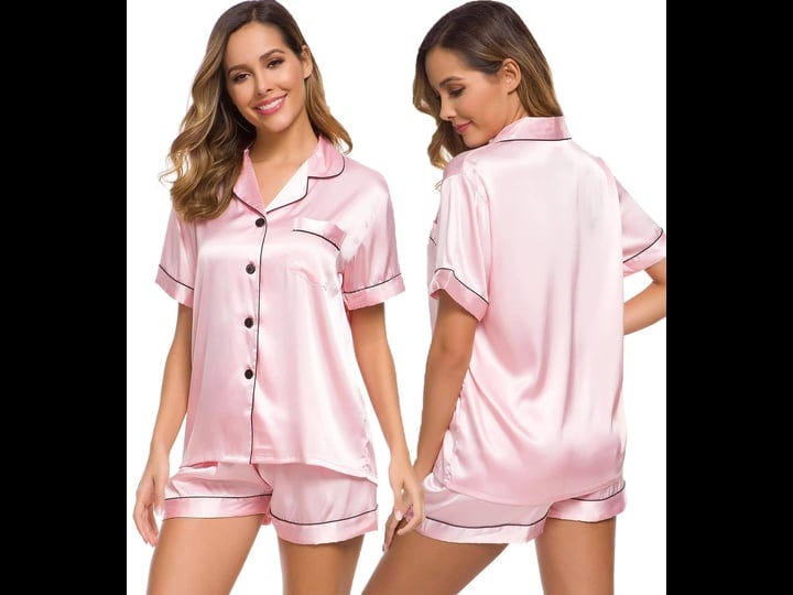 swomog-womens-silk-satin-pajamas-set-two-piece-pj-sets-sleepwear-loungewear-button-down-pj-sets-pink-1