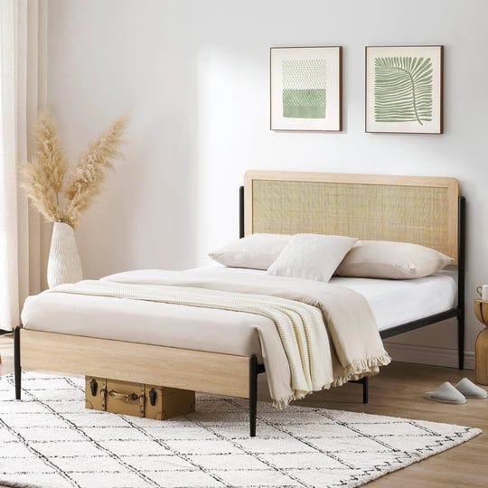 idealhouse-queen-size-bed-frame-with-rattan-headboard-platform-bed-frame-with-safe-rounded-corners-s-1