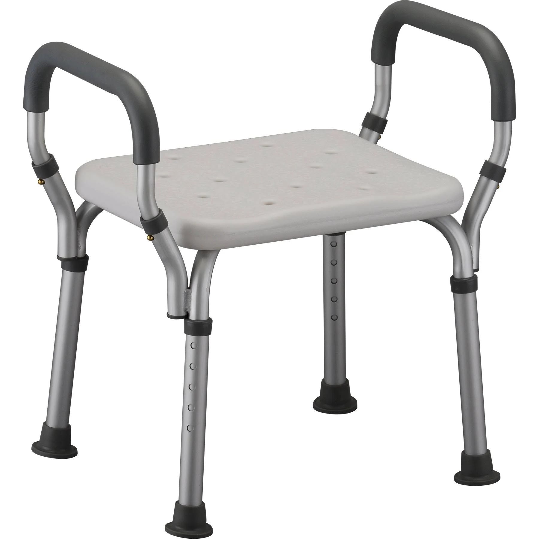 Lightweight Aluminum Bath Seat with Arm Support and Skid-Resistant Tips | Image