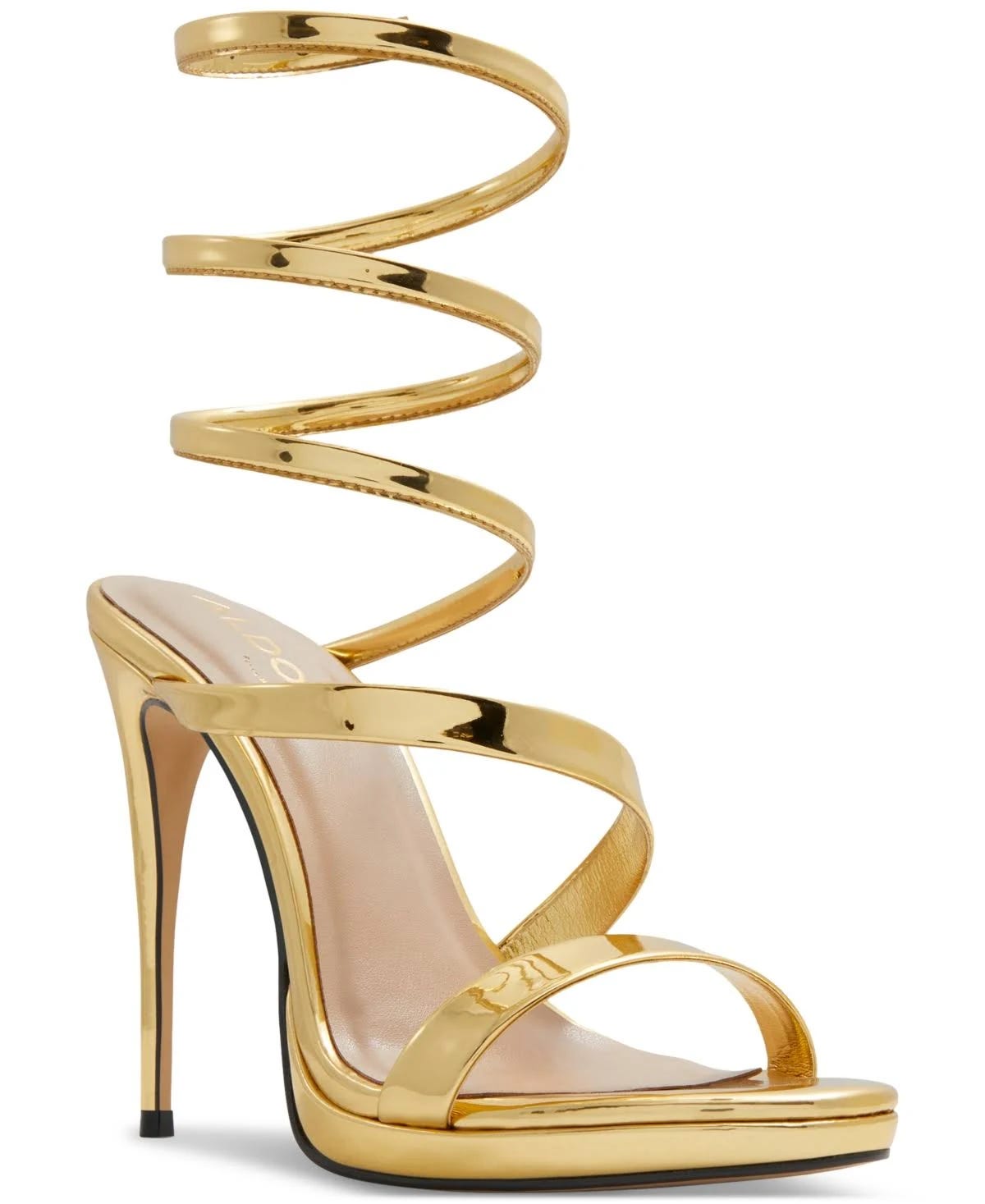 Stylish Gold Metallic High Heel Sandal for Women (Size 11) | Image