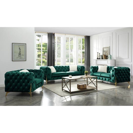 moderno-3-pc-tufted-living-room-set-finished-with-velvet-in-green-1