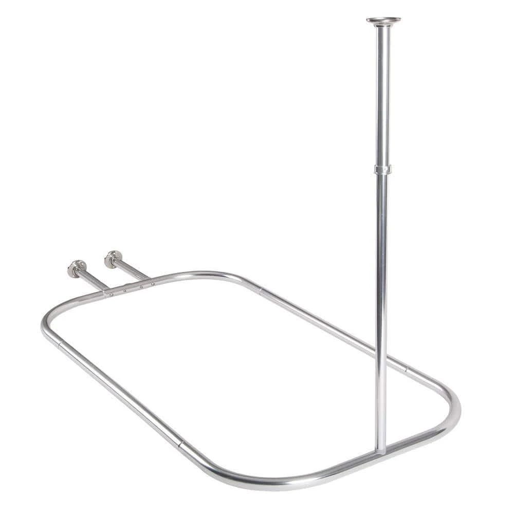 Rust-Free Chrome Hoop Shower Rod for Clawfoot Tubs | Image