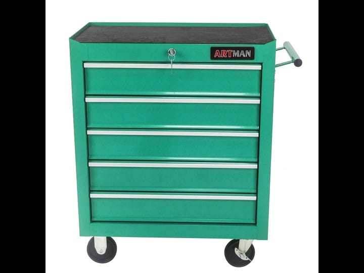 5-drawers-multifunctional-tool-cart-with-wheels-green-1