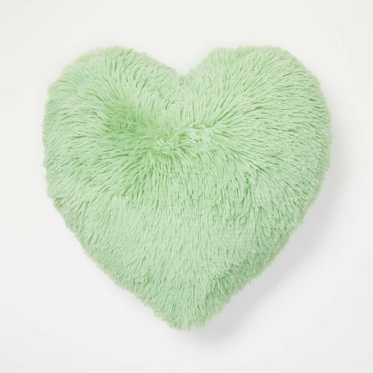 sophia-heart-faux-fur-pillow-dorm-essentials-sage-green-1