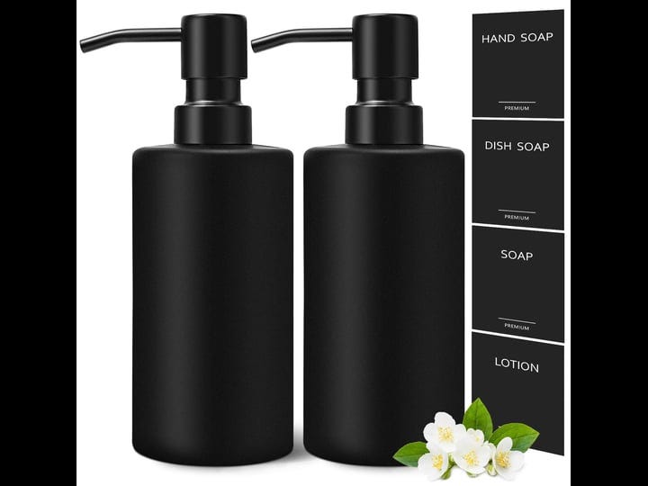 gmisun-black-soap-dispenser-2-pack-glass-soap-dispenser-with-matte-black-stainless-steel-pump-12-oz--1