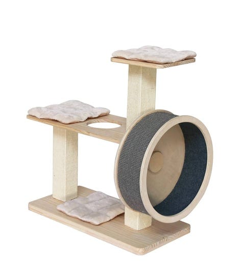 penn-plax-spin-kitty-cat-tree-with-built-in-wheel-2-tiers-with-20-diameter-wheel-1