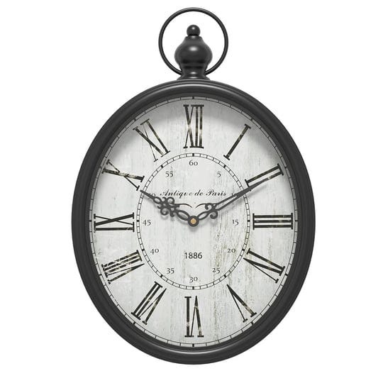 menterry-oval-retro-wall-clock-rustic-vintage-style-black-antique-design-battery-operated-silent-dec-1