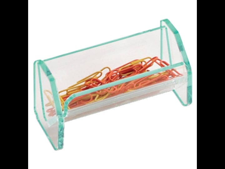 lorell-acrylic-transparent-green-edge-paper-clip-holder-1