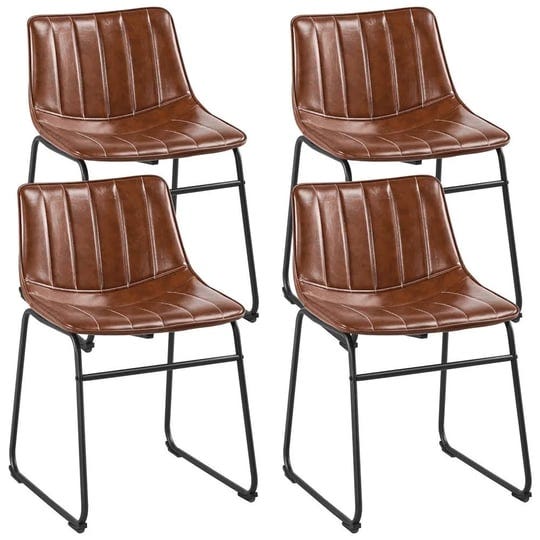 smile-mart-industrial-faux-leather-armless-dining-chairs-set-of-4-brown-1