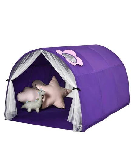 costway-kids-bed-tent-play-tent-portable-playhouse-twin-sleeping-w-carry-bag-purple-1