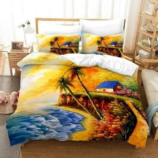 3-piece-quilts-king-size-ocean-theme-duvet-cover-setslightweight-coastal-beach-bedding-seashell-conc-1