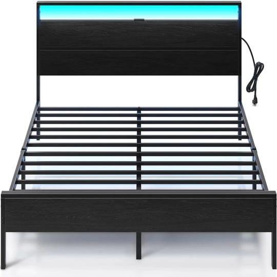 rolanstar-bed-frame-with-charging-station-queen-bed-with-led-lights-headboard-metal-platform-strong--1