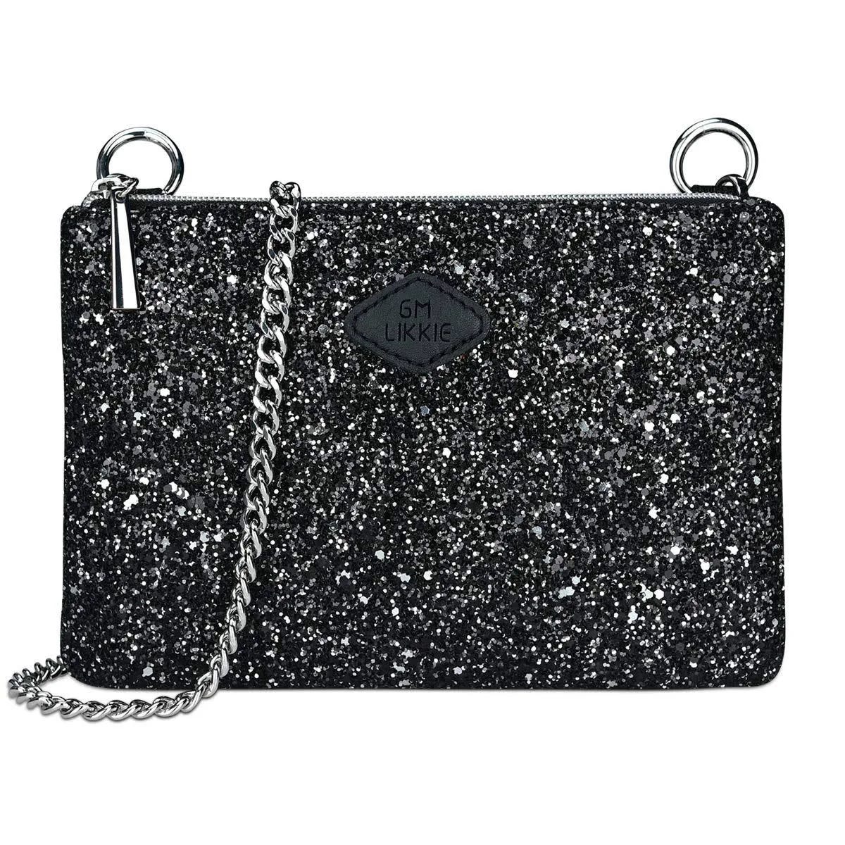 Elegant Black Sequin Clutch Purse for Parties | Image