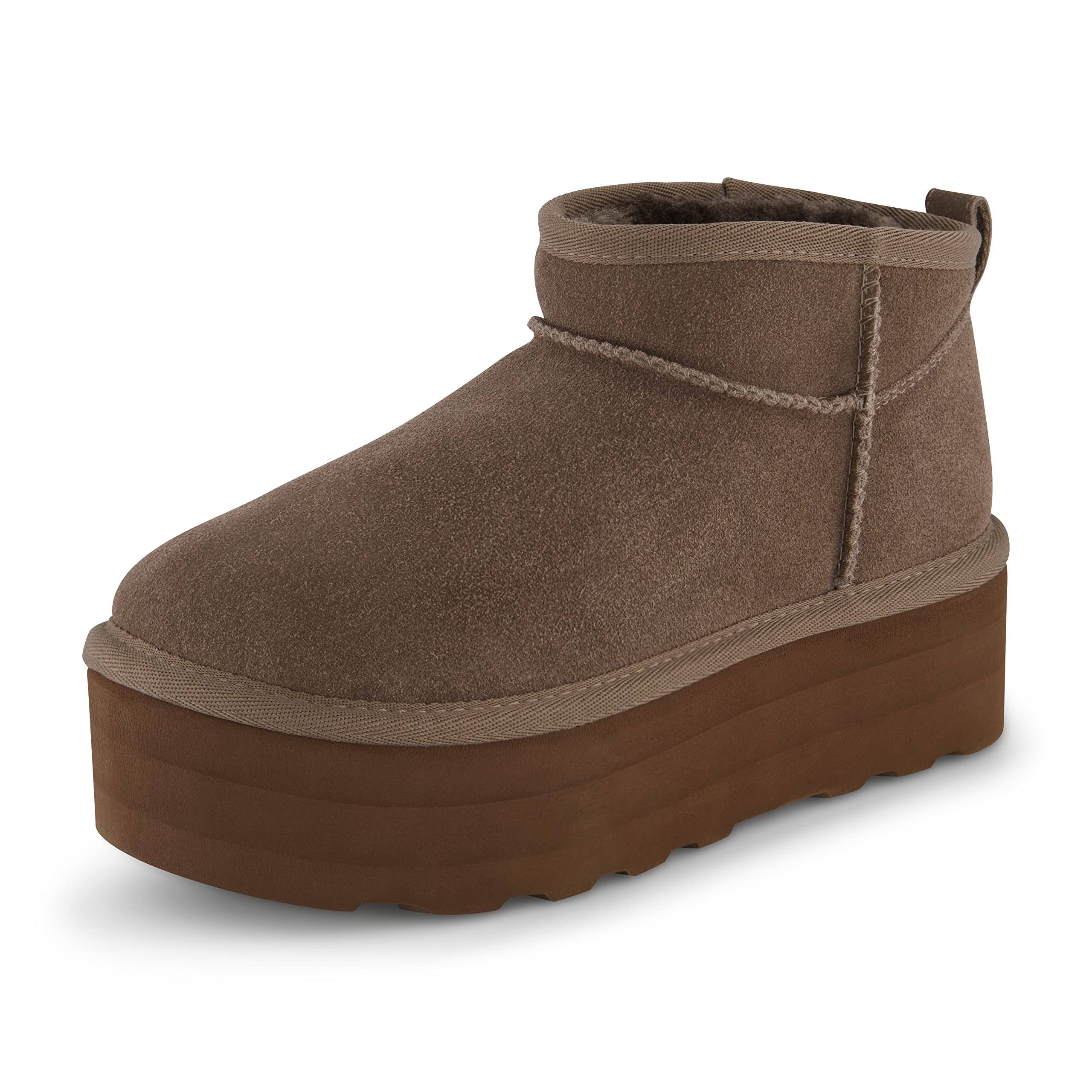 Comfortable Suede Platform Boots with Memory Foam Insoles | Image