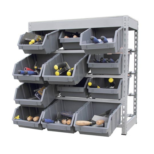 kings-rack-4-tier-metal-organizer-shelving-rack-with-12-bins-in-gray-1