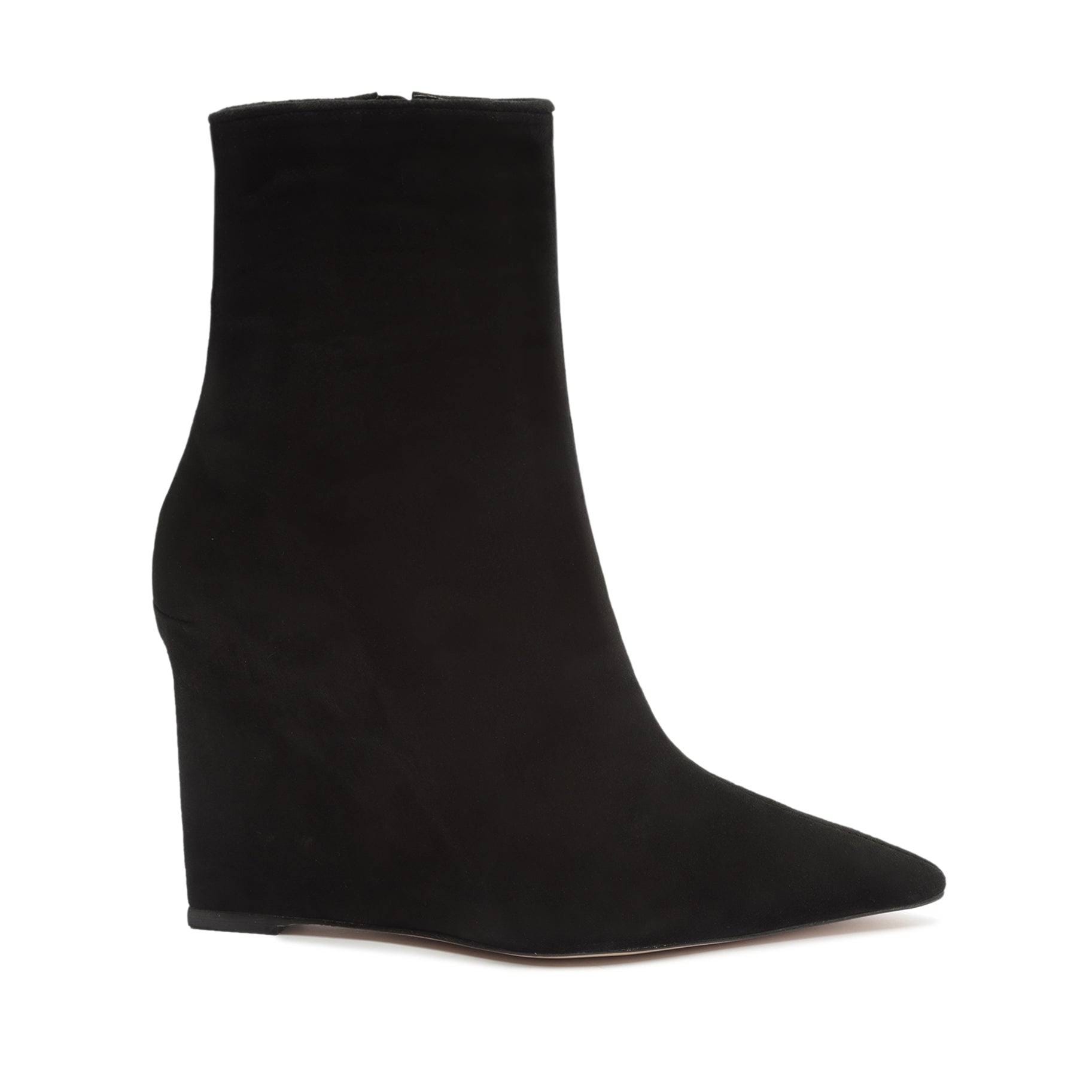 Black Suede Pointed Toe Booties by Schutz - Size 5 | Image