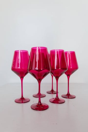 estelle-colored-glass-hand-blown-wine-glass-6-piece-set-fuchsia-1