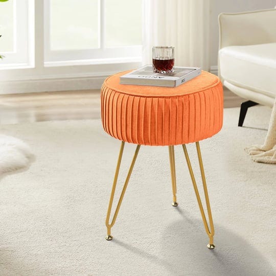 ecomex-velvet-footstool-ottoman-round-footrest-stool-ottoman-makeup-vanity-stool-upholstered-pleated-1