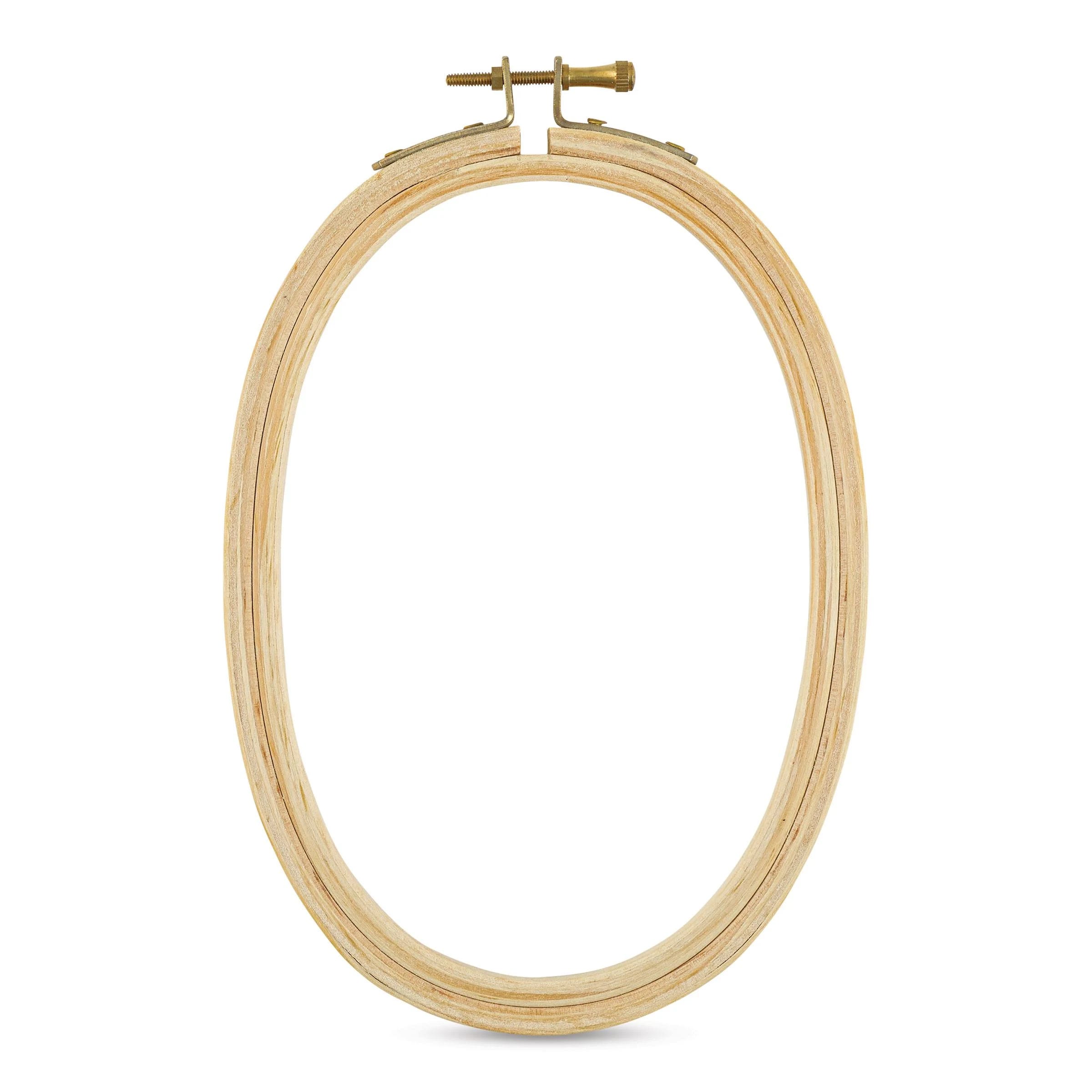 Wooden Oval Embroidery Hoop - 12.5 x 20cm | Image