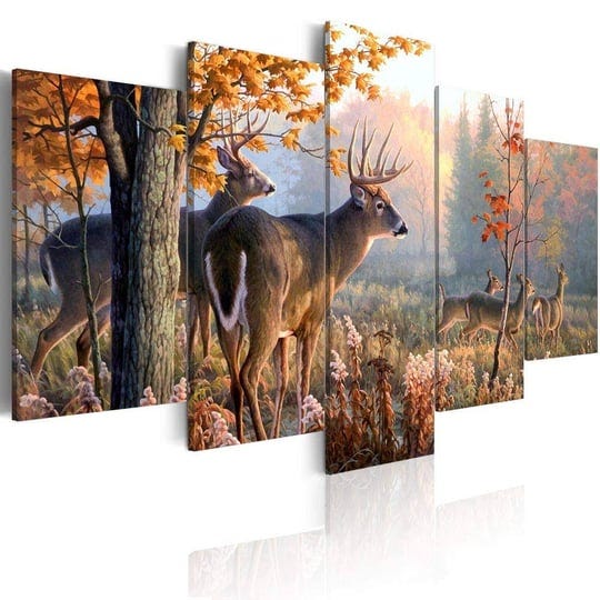 arthome520-vintage-deer-canvas-rustic-wall-art-wildlife-canvas-print-landscape-painting-ready-to-han-1