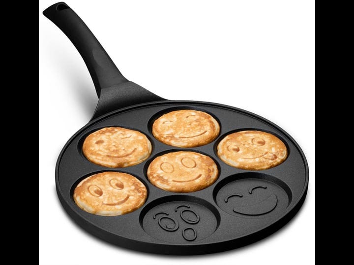 gourmia-gpa9540-smiley-face-pancake-pan-fun-7-emoji-mini-pancake-and-flapjack-maker-die-cast-aluminu-1